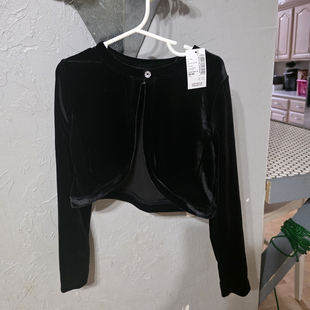 The Children's Place Black Velvet Crop Top